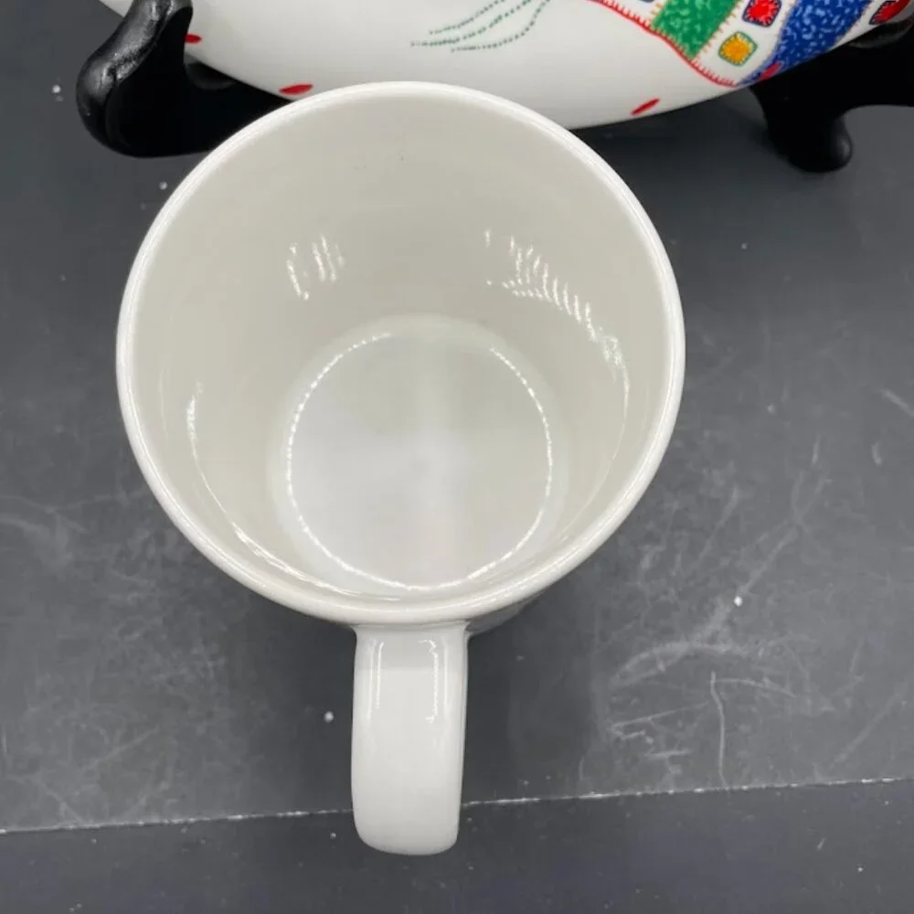 Crate & Barrel Julia Bullmore Christmas Holiday Colorful Plate and Mug Set